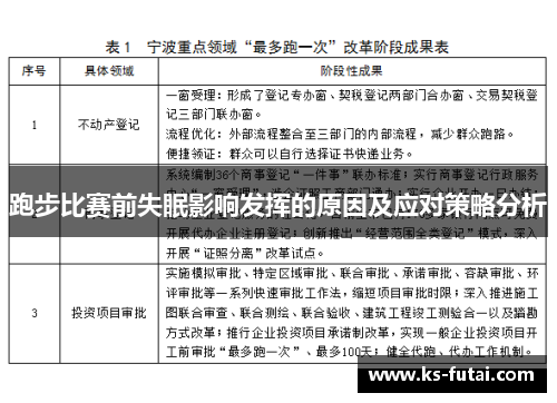 跑步比赛前失眠影响发挥的原因及应对策略分析